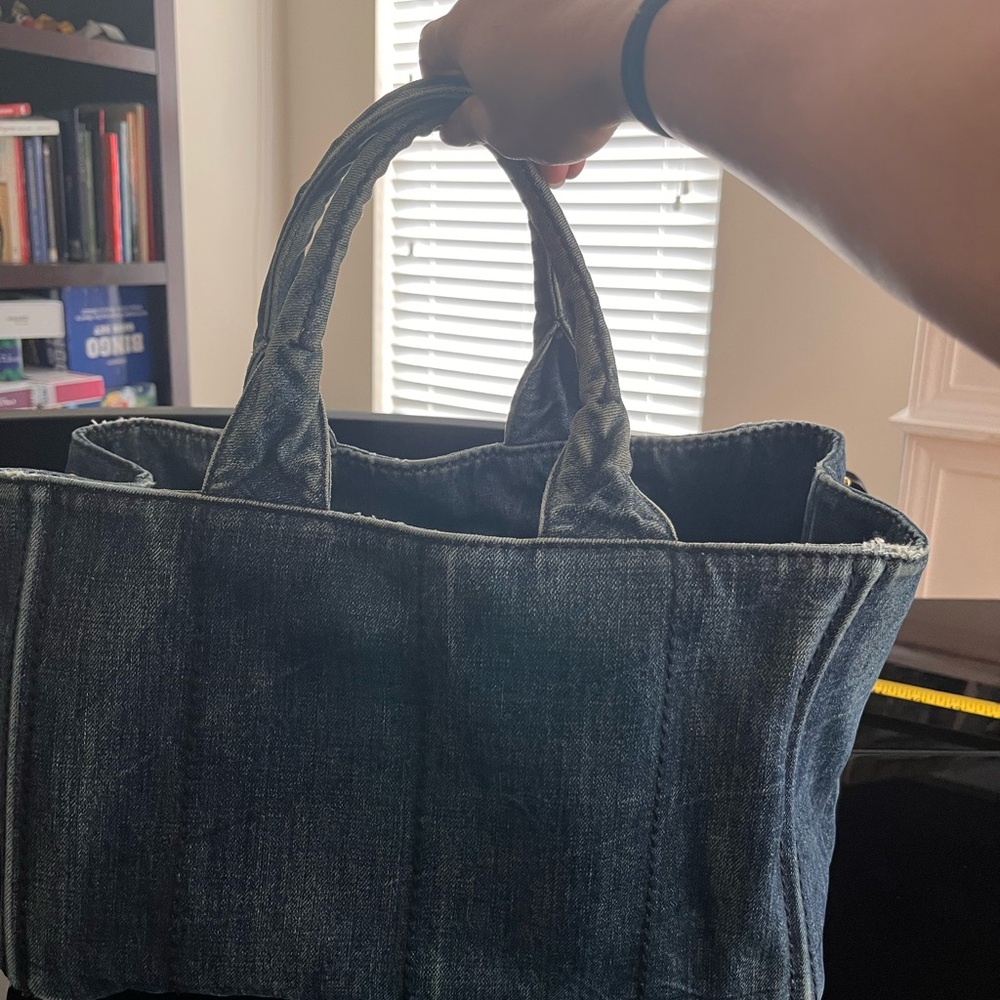 Prada Blue Denim Tote Bag - Picture 4 of 16